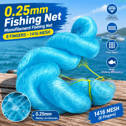 Picture of 0.25mm Ice White/Yellow/Green/Blue Polyethylene Fishing Netting Mesh – Imported Soft Fishing Net Material, Multiple Mesh Sizes, 1.5m / 2m Height